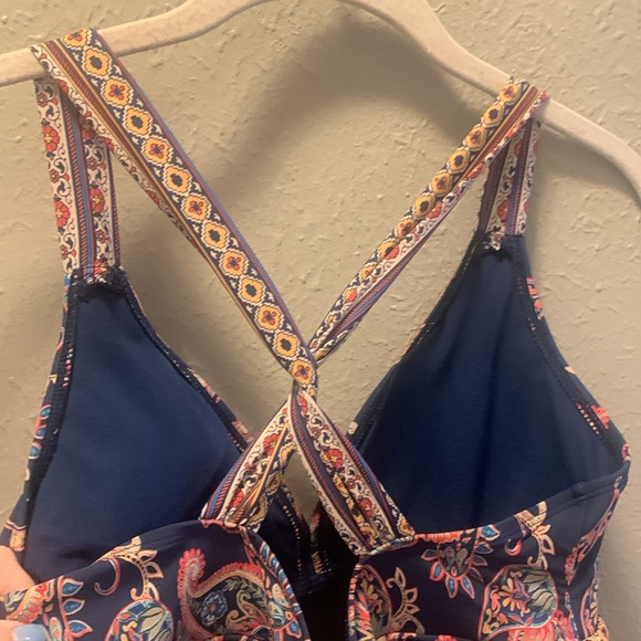 Alex Marie Boho 2 Piece Swim Top Only Navy Blue Women’s Sz Large - Picture 8 of 11